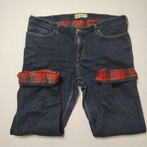 Carhartt Red Flannel Plaid Original Fit Straight Leg Jeans Women's Size 18 Short